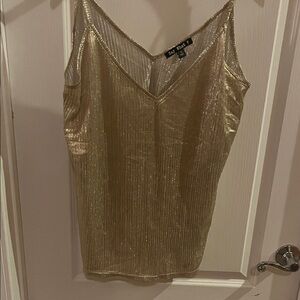 Zara Gold Metallic Camisole Top